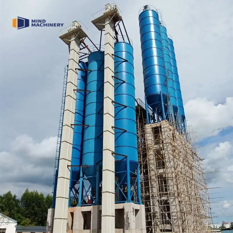 Silo de cemento de tanque a granel de 80 toneladas, Silo de almacenamiento de acero de mortero seco para cemento, cenizas voladoras, arena