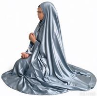 Ensemble de prière premium : Abaya en velours avec bordure en dentelle, robe de prière, Telekung musulman pour l'Aïd et le Ramadan