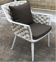 Ensemble de salle à manger d'extérieur en aluminium de luxe nordique, design moderne, imperméable, pour patio et balcon