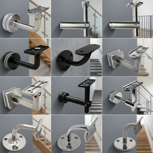 Soporte de Pasamanos Moderno de Acero Inoxidable con Acabado Satinado para Terraza, Pared, Hotel y Escalera, para Barandilla de Tubo y Uso en Centros Comerciales - Product Image 2