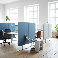 Panneau d'écrans acoustiques insonorisés séparateur de bureau pour personnel en PET à absorption acoustique