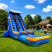 Toboggan aquatique gonflable géant en PVC avec piscine à jets d'eau, toboggan de parc aquatique extérieur pour enfants et adultes, amusement estival en plein air