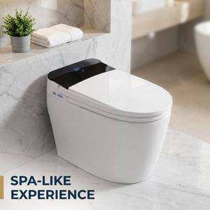 WC intelligent de luxe moderne avec bidet intégré, chasse d'eau automatique, capteur de pied, siège chauffant, cuvette ronde ST682H Sma - Product Image 5