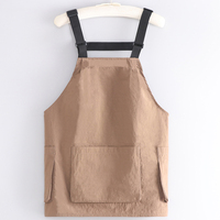 Apron pendek tanpa lengan dari bahan taslon Korea yang dapat digunakan kembali untuk pria wanita, cocok untuk toko makanan, pakaian kerja, seni kuku, toko makanan penutup, kopi, teh susu.