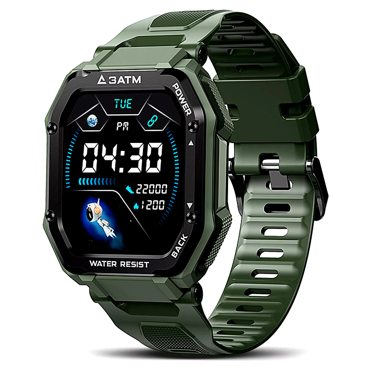 Original KOSPET ROCK Smart Watch 3ATM Waterproof Blood Oxygen Heart Rate Monitor Rugged Outdoor C16 Smartwatch For IOS Android