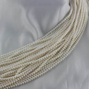 สร้อยคอมุกน้ำจืดทรงกลมเกือบสมบูรณ์แบบ เม็ดเล็ก 3-4 มม. ผลิตภัณฑ์กึ่งสำเร็จรูป - Product Image 5