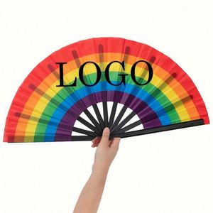 Abanicos de Mano Plegables de Bambú con Impresión Personalizada, Sonido Dingling para Actividades de Baile Interesantes, Festivales de Música EDM, Venta al Por Mayor - Product Image 4