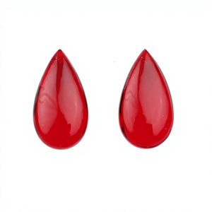 Granate rojo pulido superior Hydro cuarzo 11x20mm forma de lágrima suave Briolette transparente calibrado piedra preciosa suelta para joyería - Product Image 1