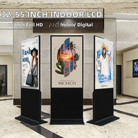 Afficheur numérique tactile Android sur pied pour intérieur, 65 pouces, écran LCD, kiosque, affichage publicitaire, agence, magasin de détail