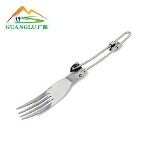 Guanglu Stainless Steel Camping Utensil <b>Set</b> Folding Knife Fork Spoon Portable Outdoor Travel <b>Flatware</b> <b>Set</b> - Product Image 4