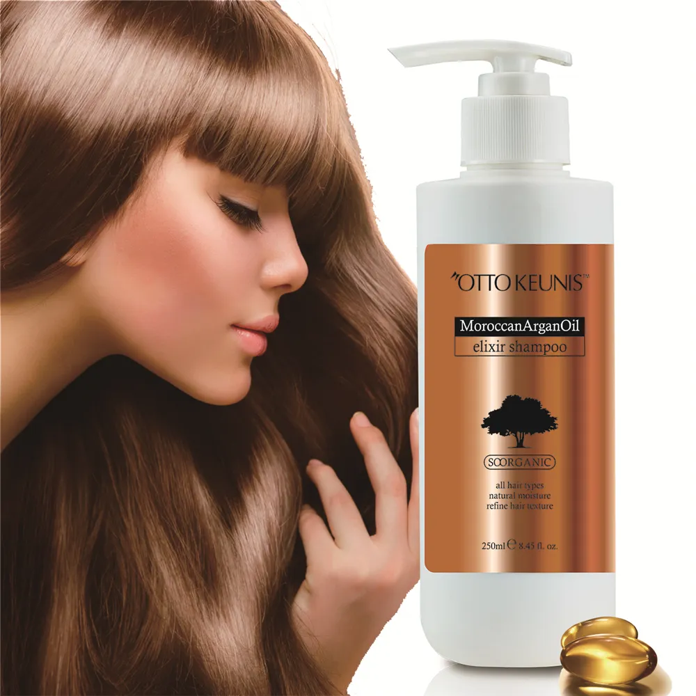 Özel etiket doğal organik Marula yağı nemlendirici saç bakımı besleyici şampuan