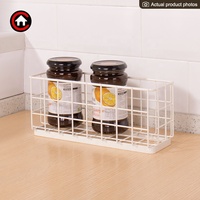 Petit panier de rangement empilable en fil métallique, étagère à épices, rangement de garde-manger pour comptoir de cuisine, armoire de salle de bain