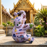 Statue d'éléphant thaïlandaise pour décoration extérieure, vente de sculptures d'éléphants aux éléments thaïlandais, taille personnalisée