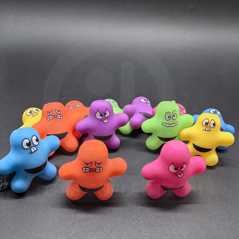 Stretch Toy Emotion Doll Custom Printing Air PVA Stuffing Squeeze Squishy Novelty Stress Toys for 2'' 2.5'' Inch Capsule