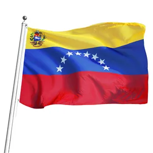 Aozhan Wholesale hand 100% Polyester 3x5ft Stock Printed VE Venezuelan Venezuela Flag