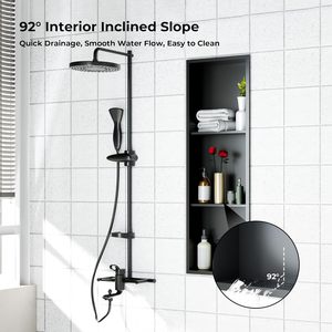 Bathroom Storage <b>Shelf</b> Recessed <b>Corner</b> 3 Tier Rectangle Custom Size Durable Waterproof For Bathroom - Product Image 4