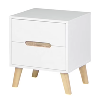Mesita de Noche con Cajones, Precio de Fábrica, Muebles de Dormitorio, Mesa de Noche Moderna de Madera Blanca