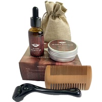 Ensemble de peignes double face pour barbe pour hommes, rouleau à barbe, hydratant pour barbe, ensemble de soins pour barbe