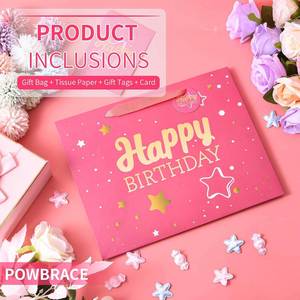 Bolsa de Regalo Mediana con Papel de Seda y Tarjeta de Felicitación para Fiestas de Cumpleaños para Hombres y Mujeres - Product Image 2