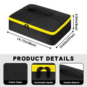 <b>Tool</b> <b>Bag</b> For Angle Grinder Accessories Multi Compartment Storage Case With Top Handle 37x28x8cm Yellow Nylon Lining - Product Image 5