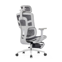 Chaise de bureau et de jeu ergonomique de style course Chaise pivotante en tissu maillé avec repose-pieds Chaise de bureau moderne en nylon durable