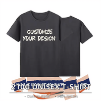 T-shirt unisexe à col rond et manches courtes en coton tricoté 220G, 100 % coton, avec logo imprimé en relief sur le devant, coupe ample, infroissable et respirant