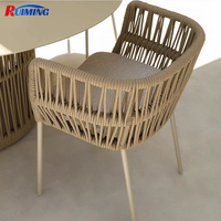 Conjunto de Comedor Moderno para Exteriores, Mesa de Comedor para Patio de 6-8 Personas y Sillas de Jardín para Patio, Hotel y Uso Comercial