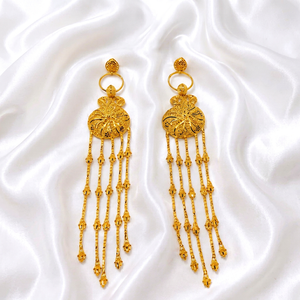 AWAIS HOUSE Women's Engagement Party Wedding Anniversary Gift Original 6 Gram <b>Gold</b> Plated Earring Set 24karat - Product Image 1