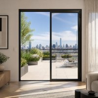 Puerta Corredera Plegable de Aluminio que Ahorra Espacio, Perfil de 1.5 mm, Marco Estrecho, Puerta de Vidrio para Baño, Cocina, Balcón, Interior del Hogar