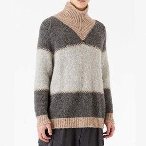 Pull à capuche pour hommes avec logo personnalisé Pull à col haut en tricot jacquard pour hommes - Product Image 1