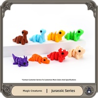 Figuras de Acción 3D de Dinosaurios del Período Jurásico, Impresas en 3D, Coloridas, de PLA, Flexibles, Juguetes Educativos, Modelos de Animales, Regalo