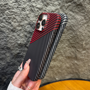 Funda de teléfono con textura de fibra de carbono para <span class=keywords><strong>iPhone</strong></span> 15 14 13 <span class=keywords><strong>12</strong></span> Pro Max, funda de teléfono magnética dura acrílica para <span class=keywords><strong>iPhone</strong></span> 16 17 Pro Max Funds - Product Image 4