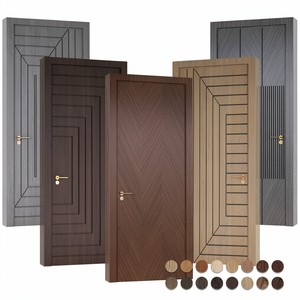 Porte intérieure française en verre dépoli pour salle de bain, placard, bureau, salon, anti-humidité, avec miroir, en contreplaqué, fournie directement par l'usine - Product Image 6