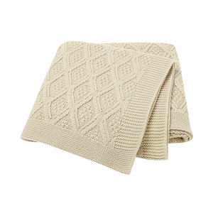 MIxiong prix usine haute qualité 100*80 cm bébé couverture tricotée couleur unie tissage confortable épais extérieur Wrap Swaddle couverture - Product Image 1