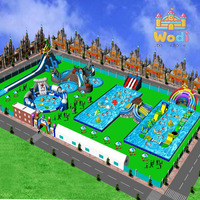Équipement de parc aquatique gonflable d'aventure, ancrage sécurisé pour eaux ouvertes