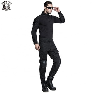 Uniforme de Combate Táctico BDU, Traje de Caza con Protectores de Rodilla y Codo, Camisa y Pantalones Tácticos Negros - Product Image 2
