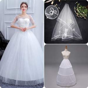 Robes <span class=keywords><strong>de</strong></span> <span class=keywords><strong>mariée</strong></span> <span class=keywords><strong>grande</strong></span> <span class=keywords><strong>taille</strong></span>, <span class=keywords><strong>robe</strong></span> <span class=keywords><strong>de</strong></span> soirée style coréen, manches évasées, <span class=keywords><strong>robe</strong></span> blanche principale élégante pour mariage - Product Image 3