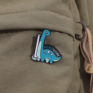 Toptan Herbivorous dinozor emaye Pin karikatür sevimli vejetaryen hayvanlar broş yaka sırt çantası rozetleri moda takı hediye - Product Image 3
