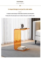 Schnelle Lieferung Badezimmer Acryl Orange Ecktisch Schlafzimmer Minimalistischer Multifunktionaler Nachttisch mit Platzersparnis für den Bettbereich