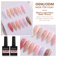 Vernis à ongles UV Gel Top Coat Rose Nude CPSR Hema Tpo Free Vegan Eco-Friendly Séchage rapide Non toxique 100ml