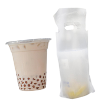 Sacs PE à poignées pour café à emporter et champagne - Épaisseur personnalisée, HDPE, couleur personnalisée, impression de logo pour restaurants et commerce de détail