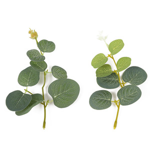 ใบยูคาลิปตัสประดิษฐ์ กิ่งก้านต้นมะกอกสีเขียว จำลองได้สมจริงสูง สำหรับตกแต่งงานแต่งงานและบ้าน - Product Image 5