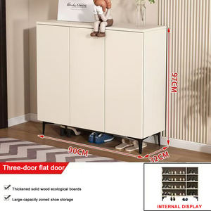 Mueble Zapatero Moderno Blanco Minimalista de Madera <span class=keywords><strong>para</strong></span> Entrada con Múltiples Puertas, Pedido al por Mayor <span class=keywords><strong>para</strong></span> Muebles de Hogar - Product Image 5