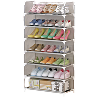 Porte-chaussures pliable en fer grande capacité, gain de place, avec panneau en tissu – Prix usine