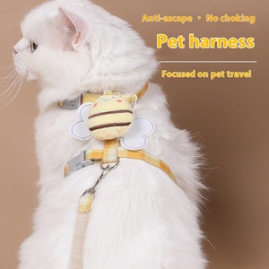 Intrekbare Hondenuitlaatriem En Kattenharnas Ademend Polyester Bandontwerp Solide Patroon Voor Puppy Kat Rugborst Pasvorm - Product Image 2