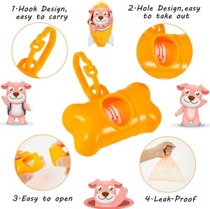 ที่ใส่ถุงเก็บอุจจาระสุนัขรูปกระดูกแบบพกพา ขายดี พร้อมโลโก้สั่งทำได้  สำหรับใช้กลางแจ้ง ย่อยสลายได้ บรรจุถุง 1 ม้วน - Product Image 5