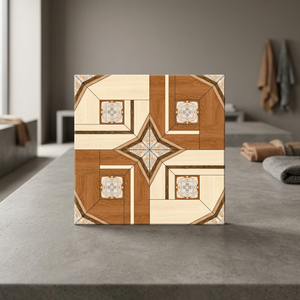 Carreaux de sol en céramique numérique 400x400mm, aspect bois, aspect marbre glacé, design tapis, pour hall, cuisine, salle de bain, carrelage sensoriel. - Product Image 5