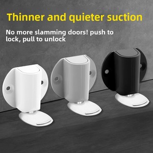 Fermaporta Magnetico Rinforzato Senza Foratura, da Pavimento, Anti-Collisione per Porte del Bagno - Bianco/Nero/Grigio Moderno - Product Image 2