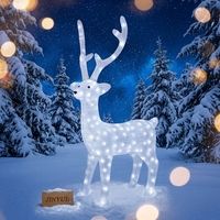 Warmweiße Acryl Moderne LED-Hirsch-Vorhang-Lichterkette IP44 Wasserdicht Umweltfreundlich Ungiftig Weihnachten Fenster Außenbereich Garten