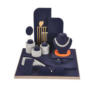 Jewelry Display Set Luxury Velvet Holder Organizer Stand for <b>Necklace</b> <b>Ring</b> Bracelet Retail Store Trade Show Showcase - Product Image 1